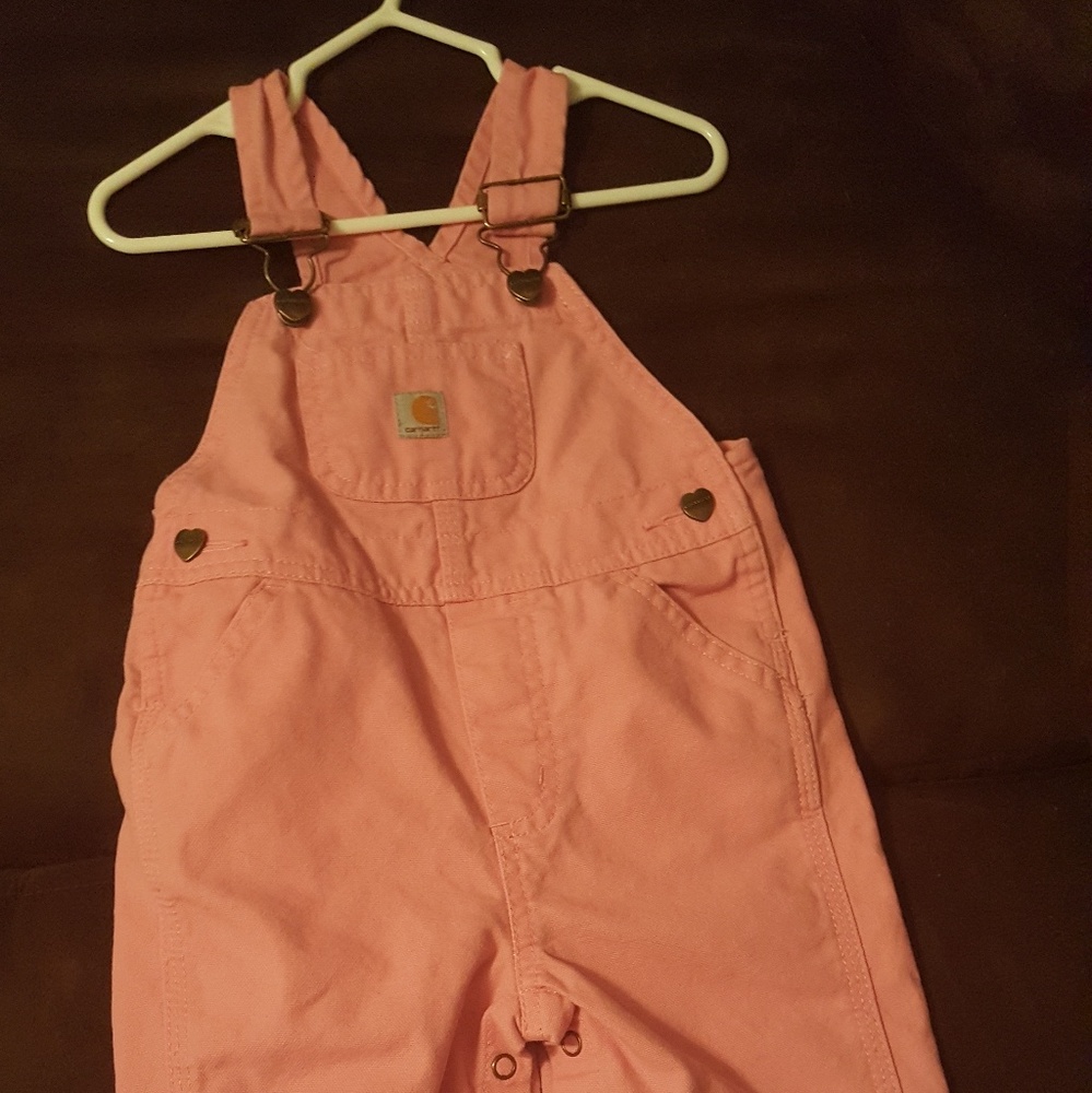 12 month carhartt pink overalls